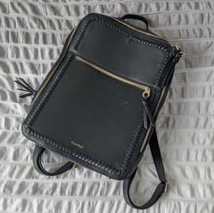 Calpack Kaya Laptop Backpack in Black with Gold Hardware